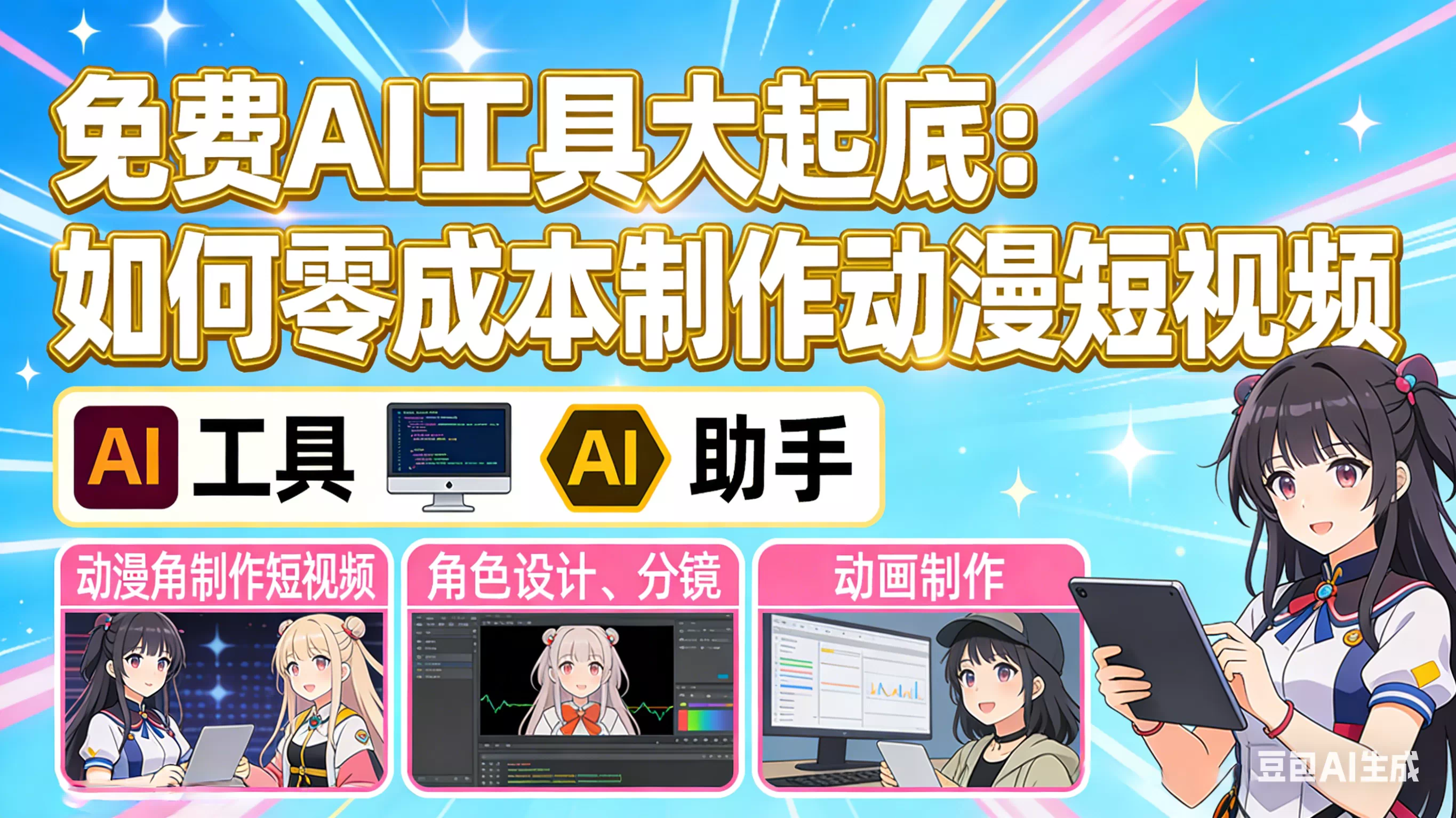 免费AI工具大起底：如何零成本制作动漫短视频