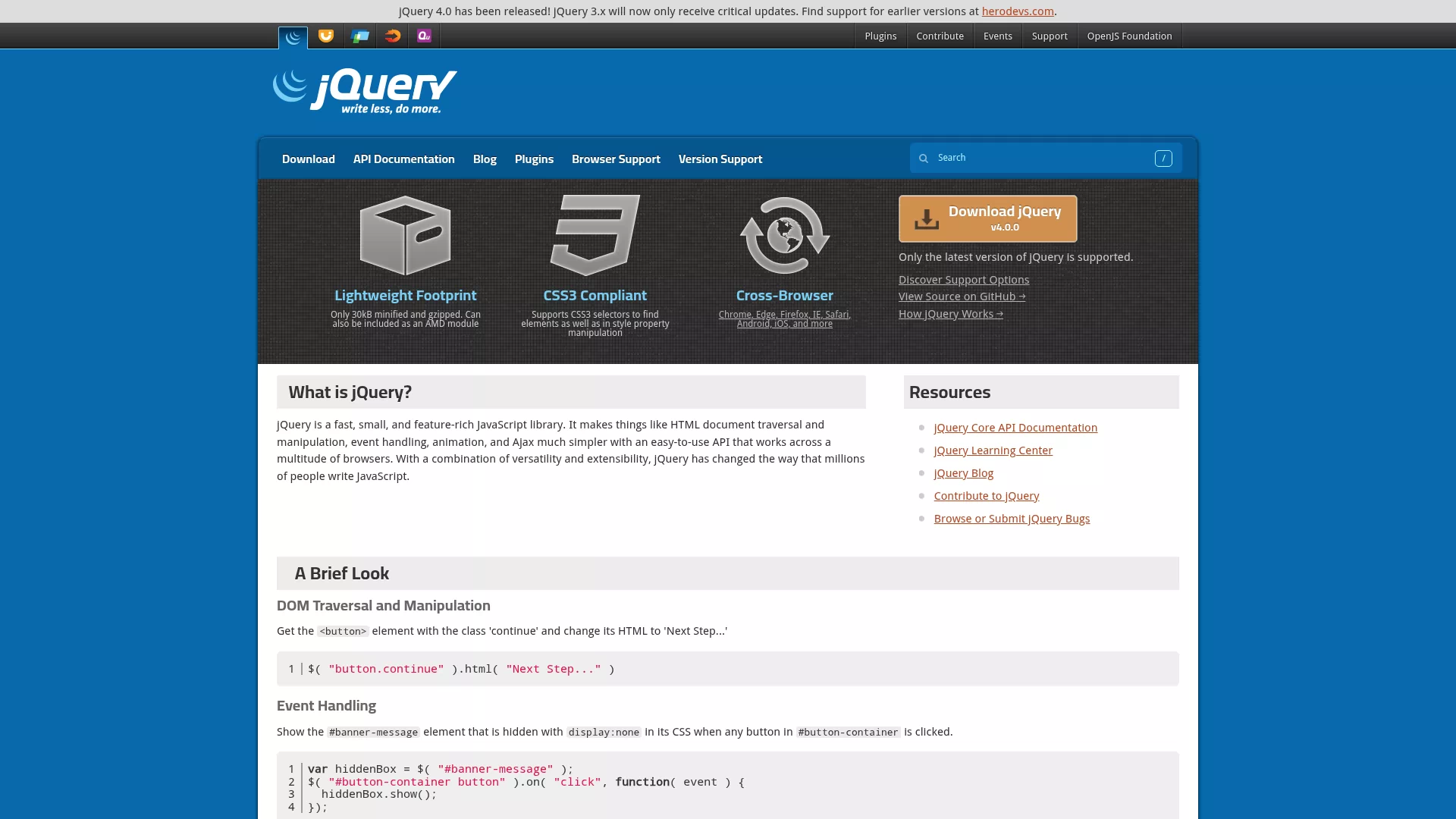 Preview cover for “jQuery” Preview cover for “jQuery”